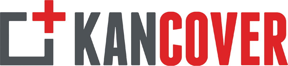 KanCover logo with medical cross icon and bold text — 'KAN' in dark gray and 'COVER' in red